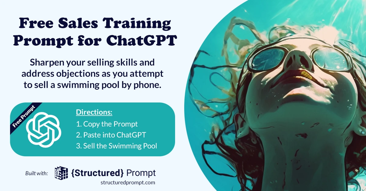 Free Sales Training Prompt for ChatGPT - built with StructuredPrompt.com